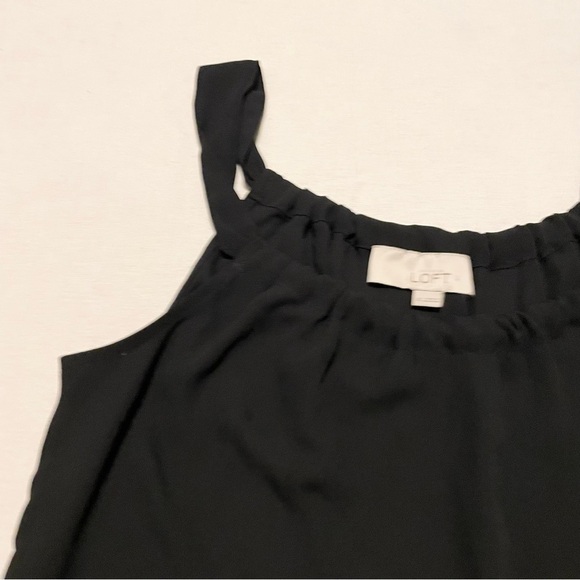 Loft Women's Black Sleeveless Chiffon Tank Top Blouse Dressy Size XS - Picture 5 of 14